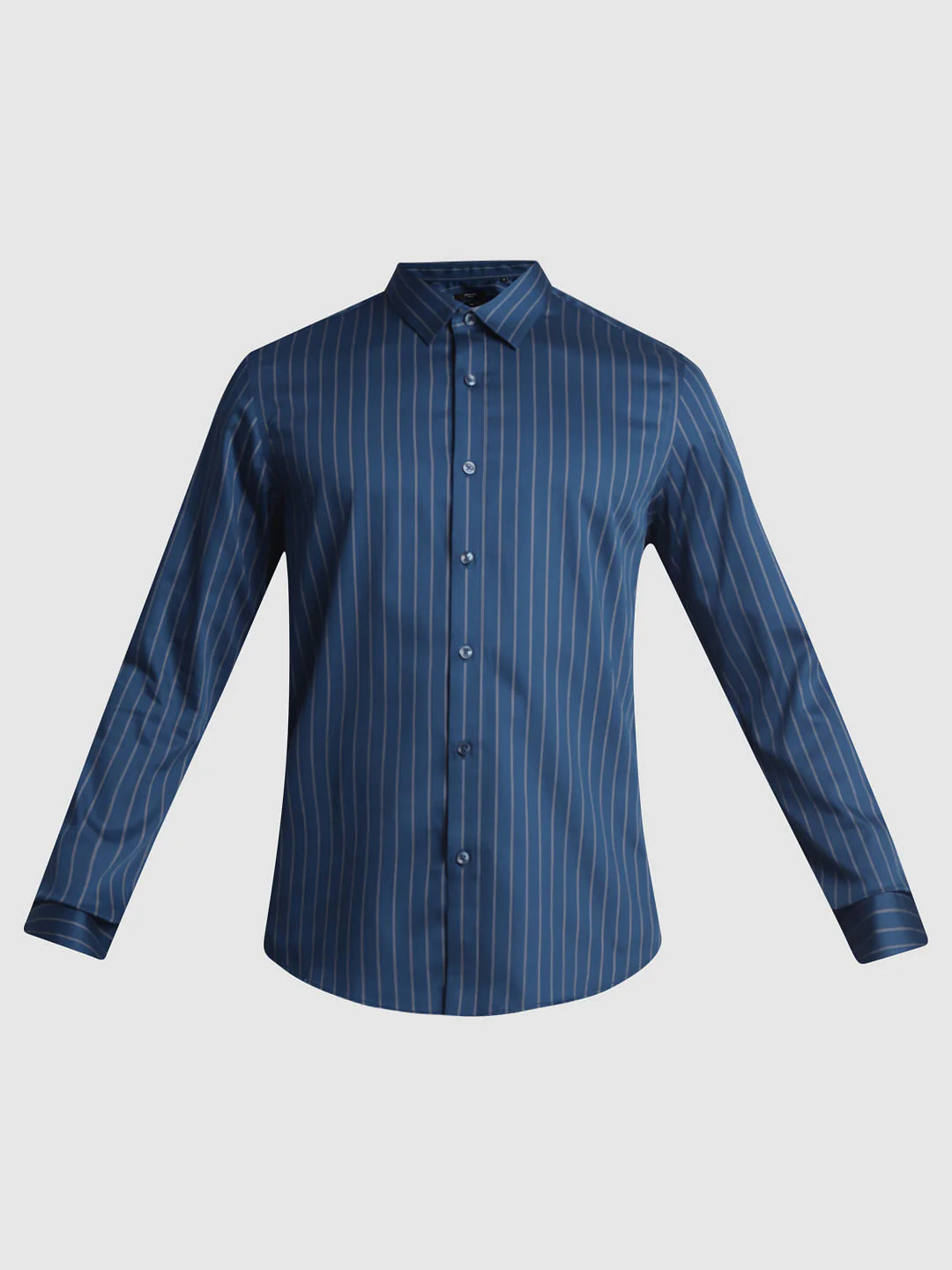 Blue Striped Full Sleeves Shirt - Image 7