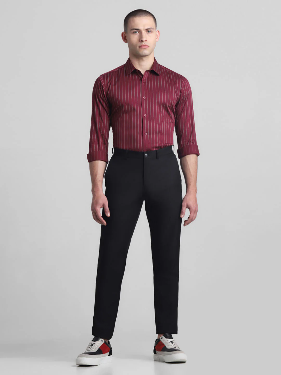 Red Striped Full Sleeves Shirt - Image 6