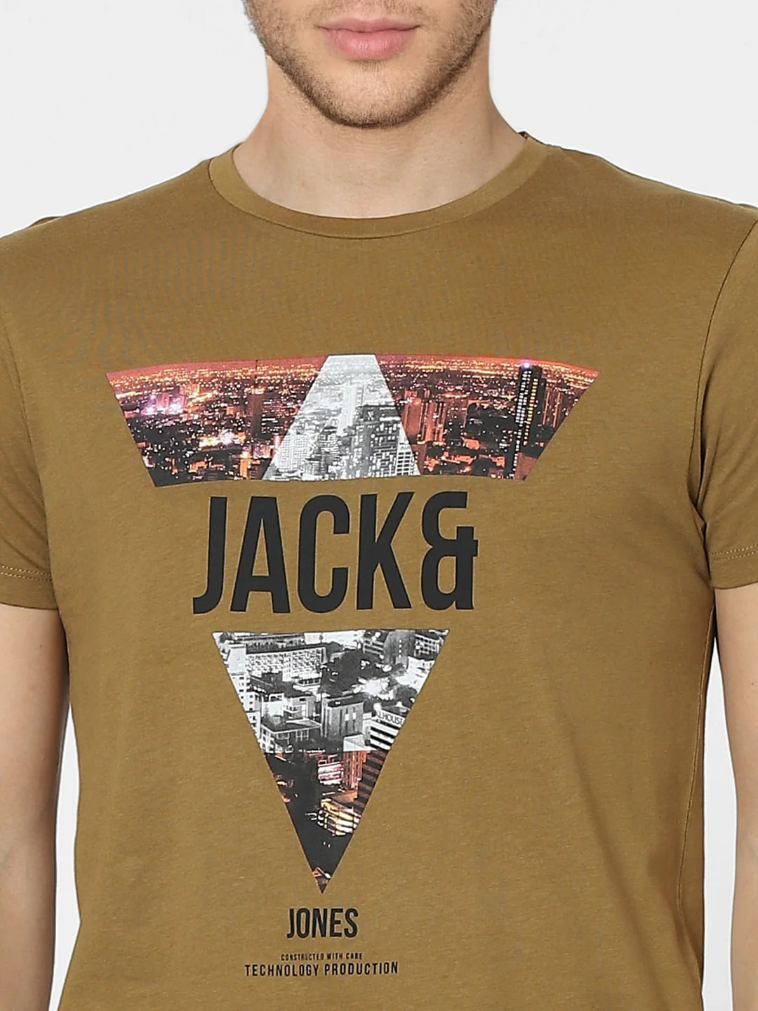 Brown Graphic Print Crew Neck T-shirt - Image 5