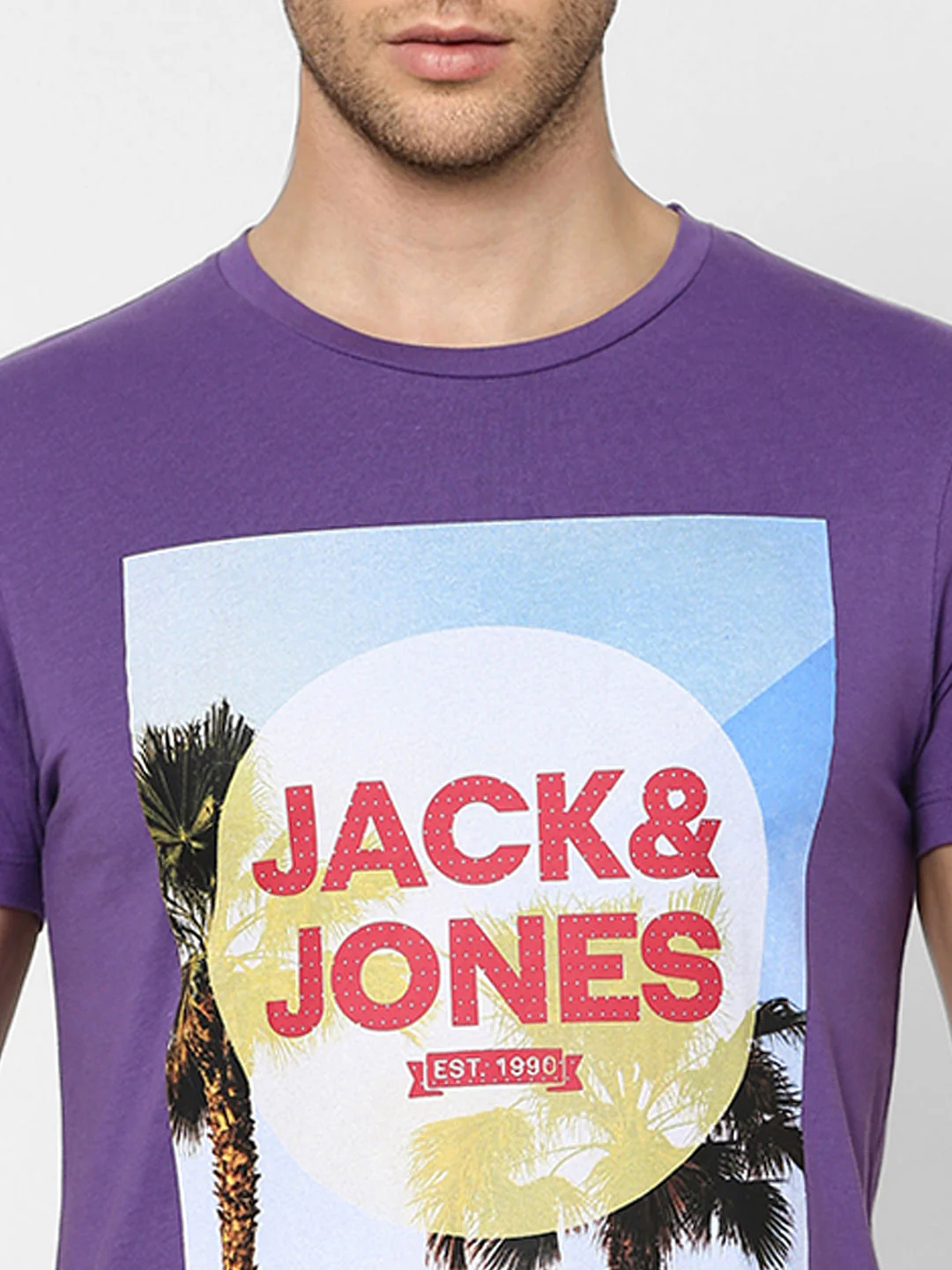 Purple Graphic Print Crew Neck T-shirt - Image 5