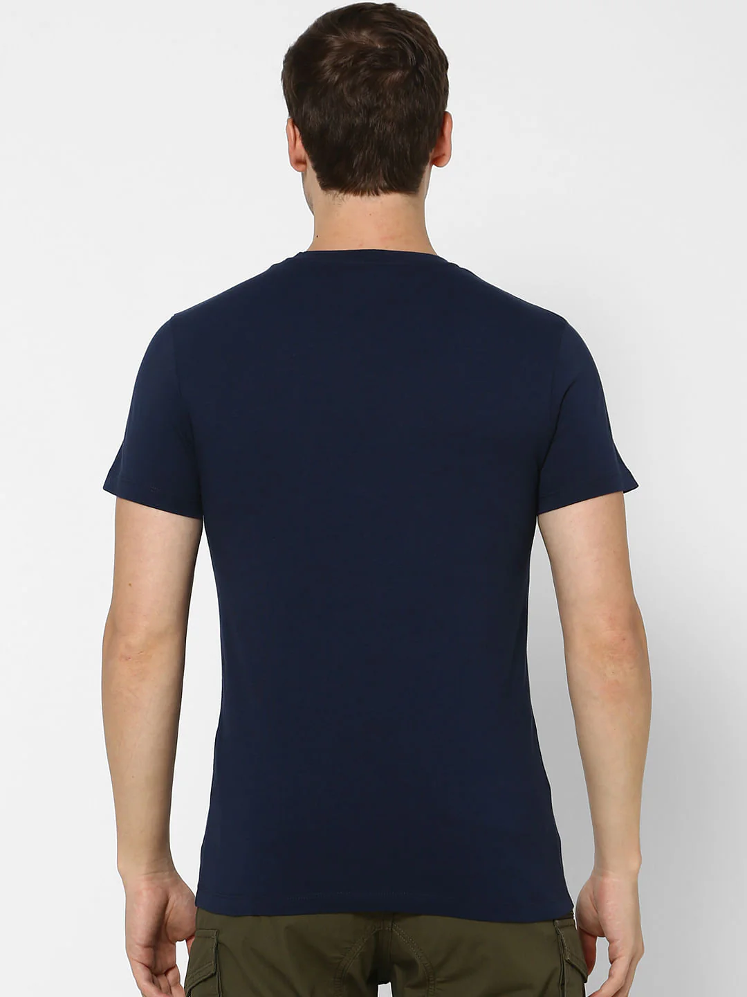Navy Blue Graphic Print Crew Neck T-shirt - Image 4