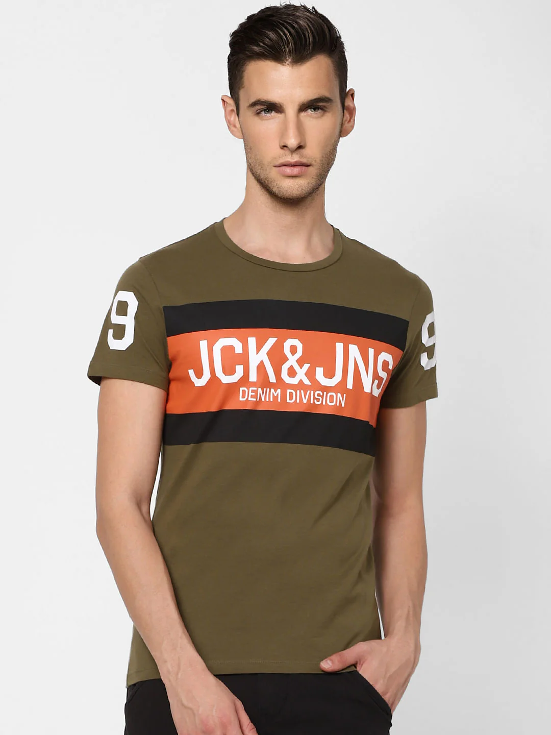 Green Graphic Print Crew Neck T-shirt - Image 2