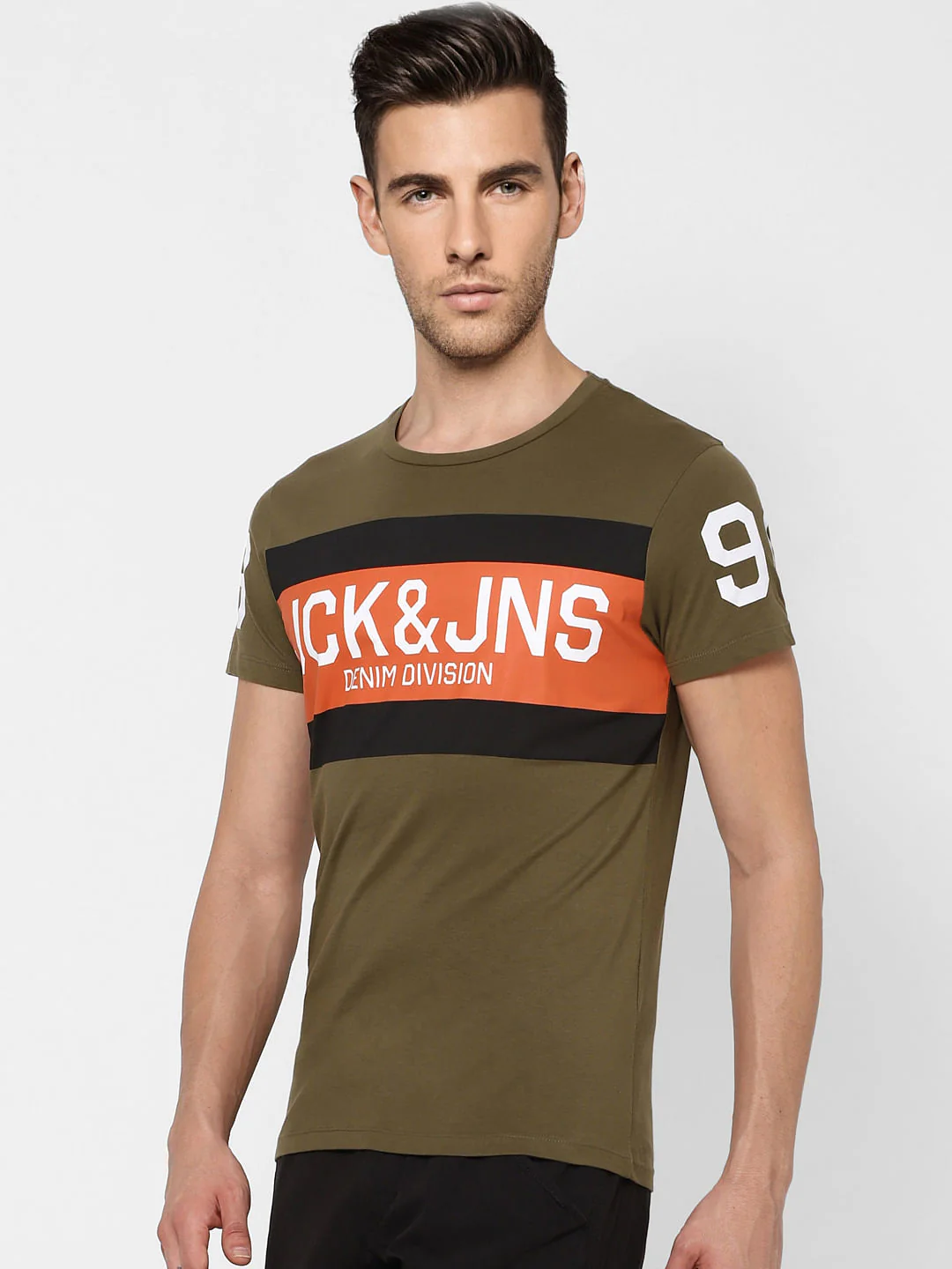 Green Graphic Print Crew Neck T-shirt - Image 3