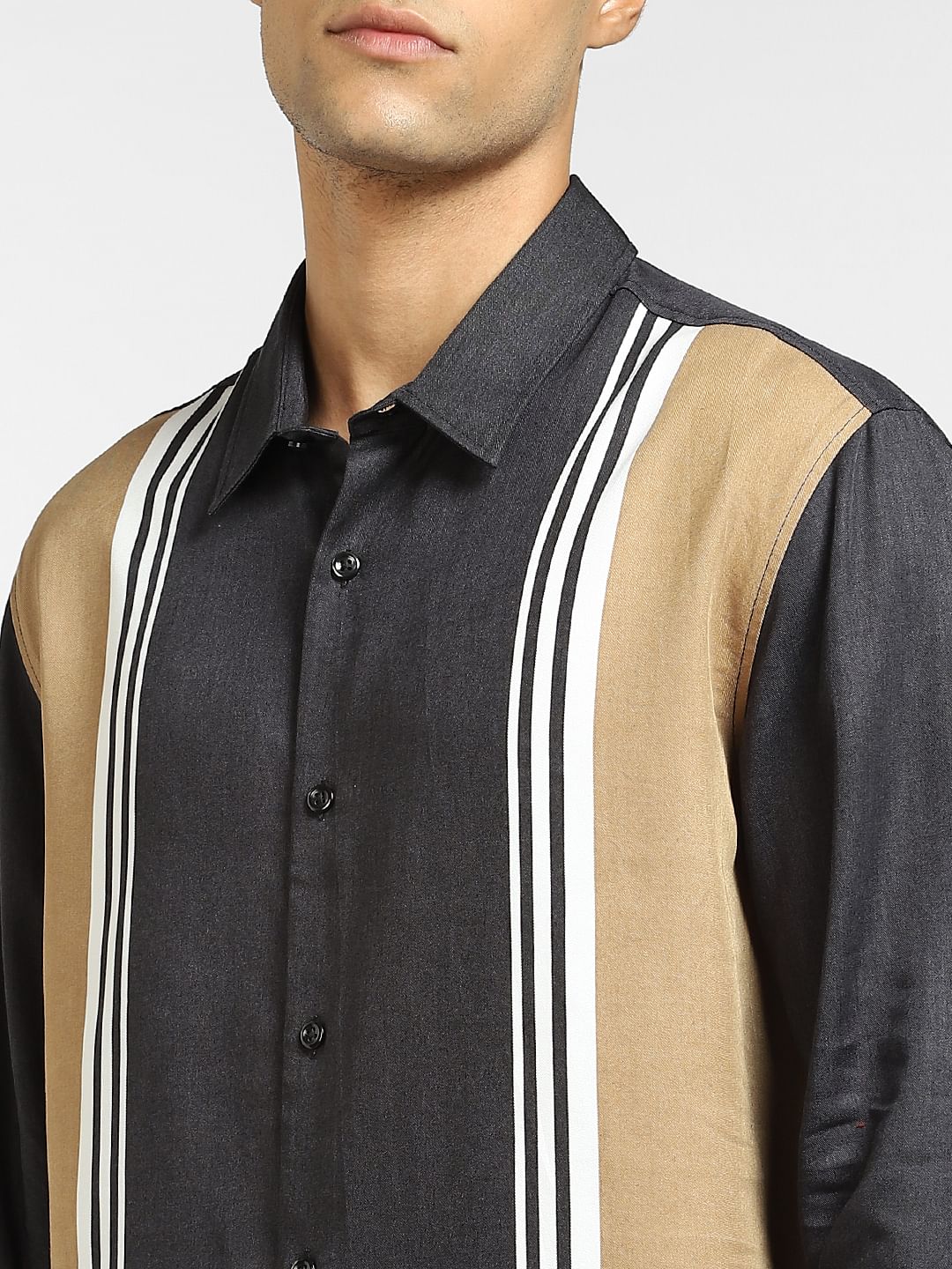 Black Striped Full Sleeves Shirt - Image 5