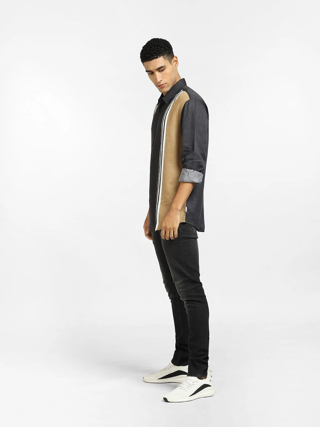 Black Striped Full Sleeves Shirt - Image 6