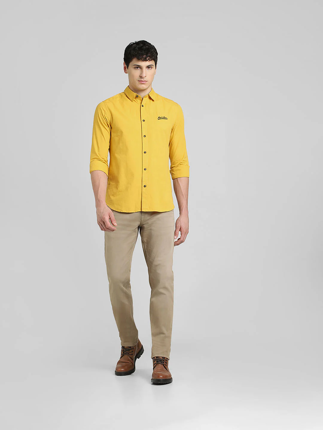 Mustard Full Sleeves Shirt - Image 6