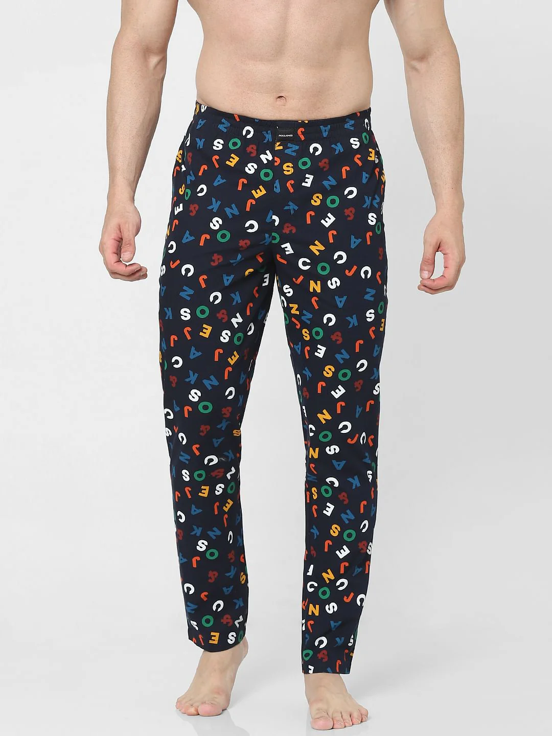 Navy Blue Alphabet Printed Pyjamas
