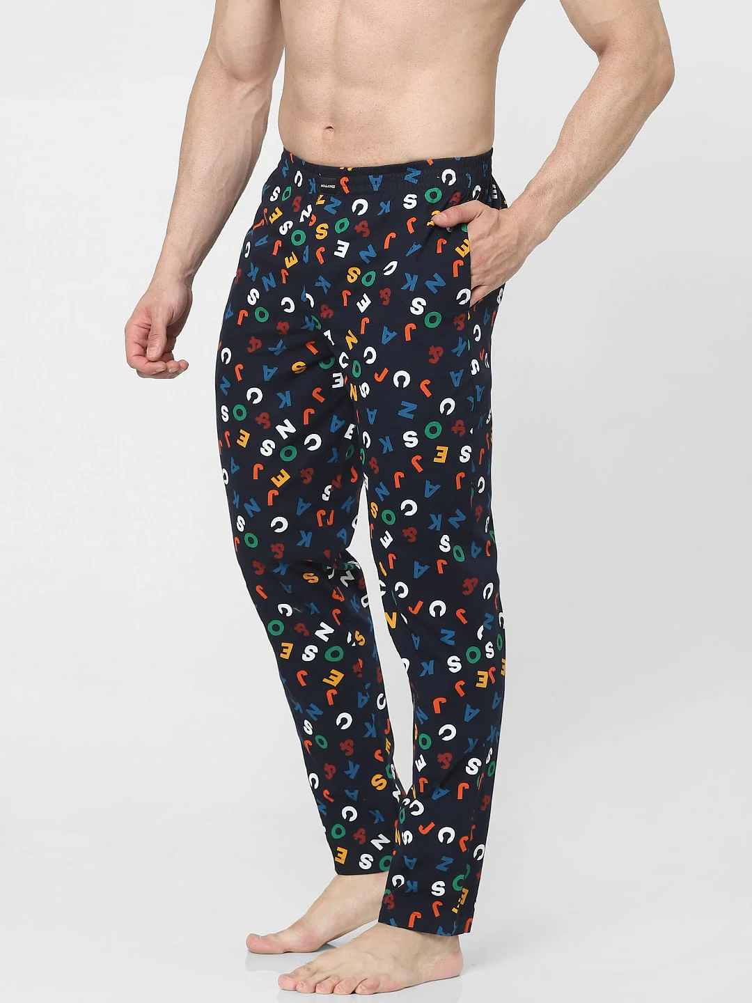 Navy Blue Alphabet Printed Pyjamas - Image 2