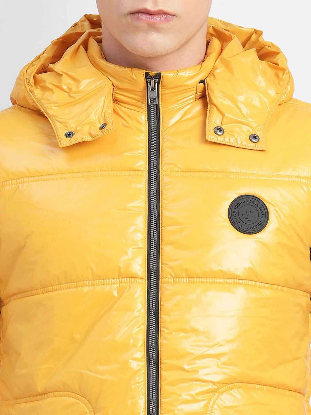 Yellow Hooded Puffer Vest Jacket - Image 5