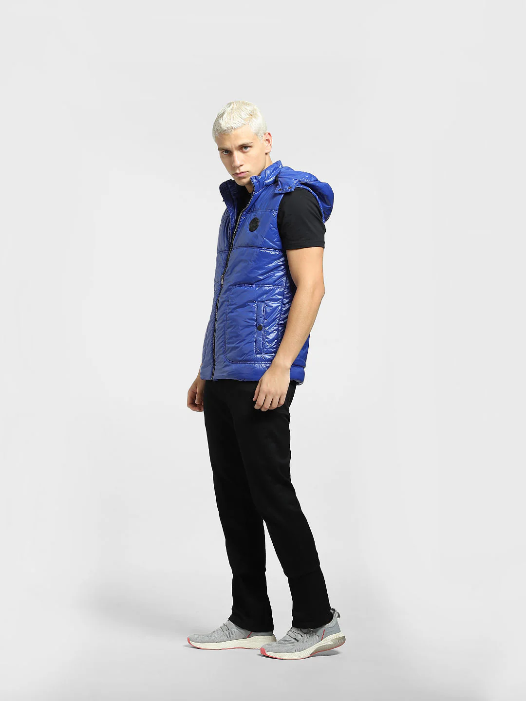 Blue Hooded Puffer Jacket - Image 6