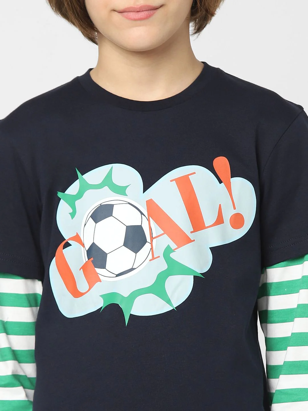 Boys Blue Printed Crew Neck T-shirt - Image 5