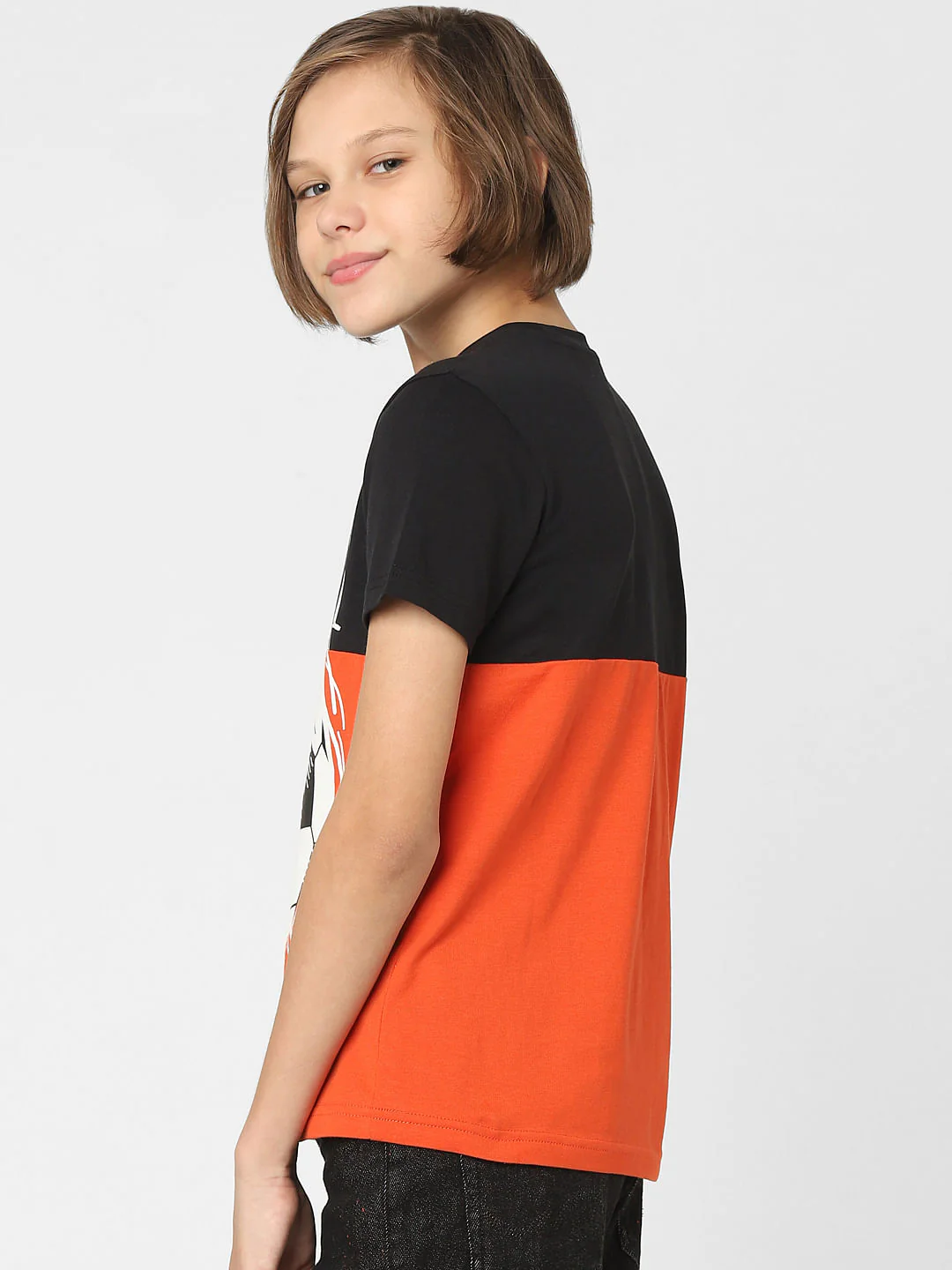 BOYS Red Colourblocked Crew Neck T-shirt - Image 4