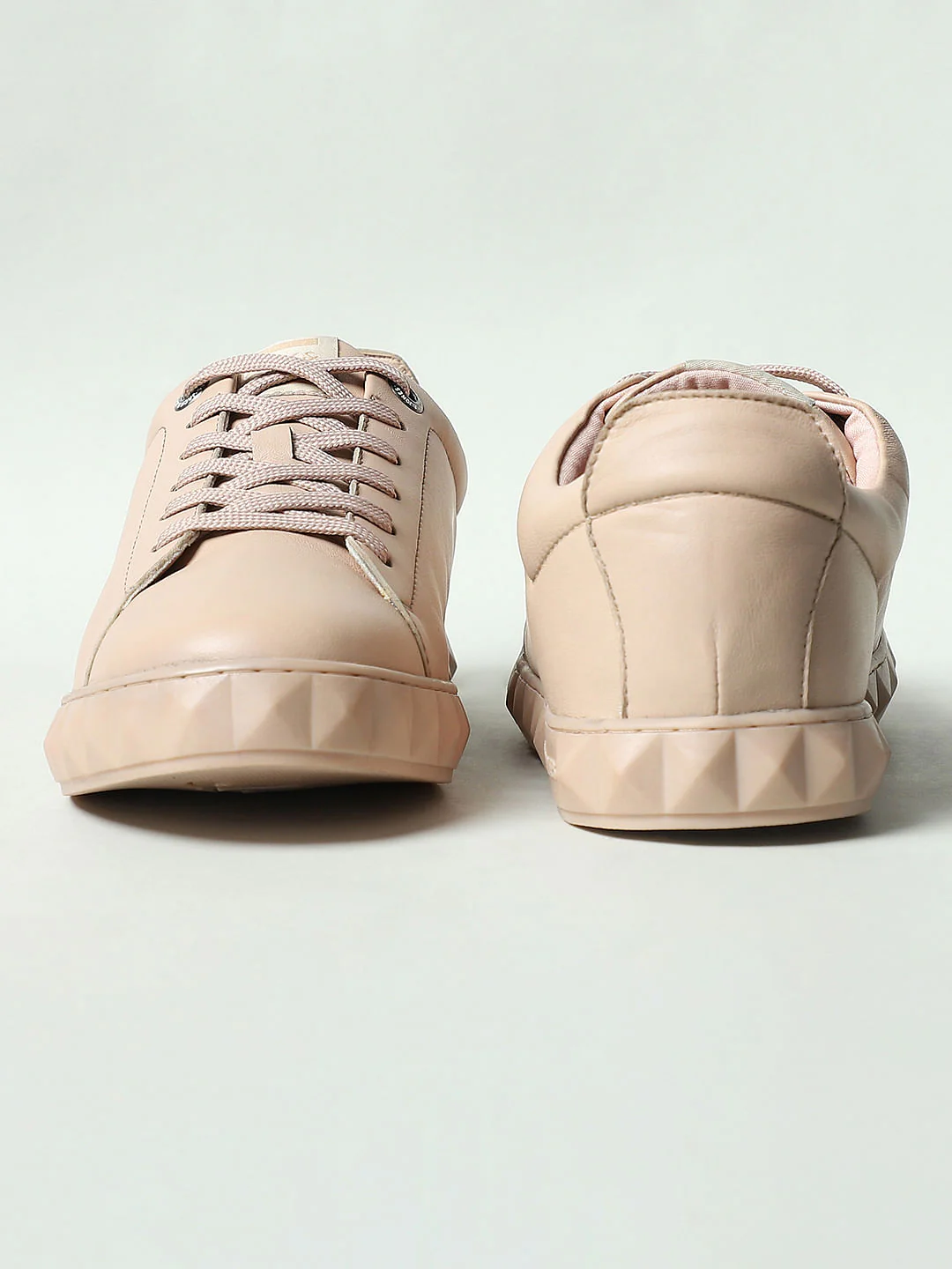 Beige Leather Sneakers - Image 5