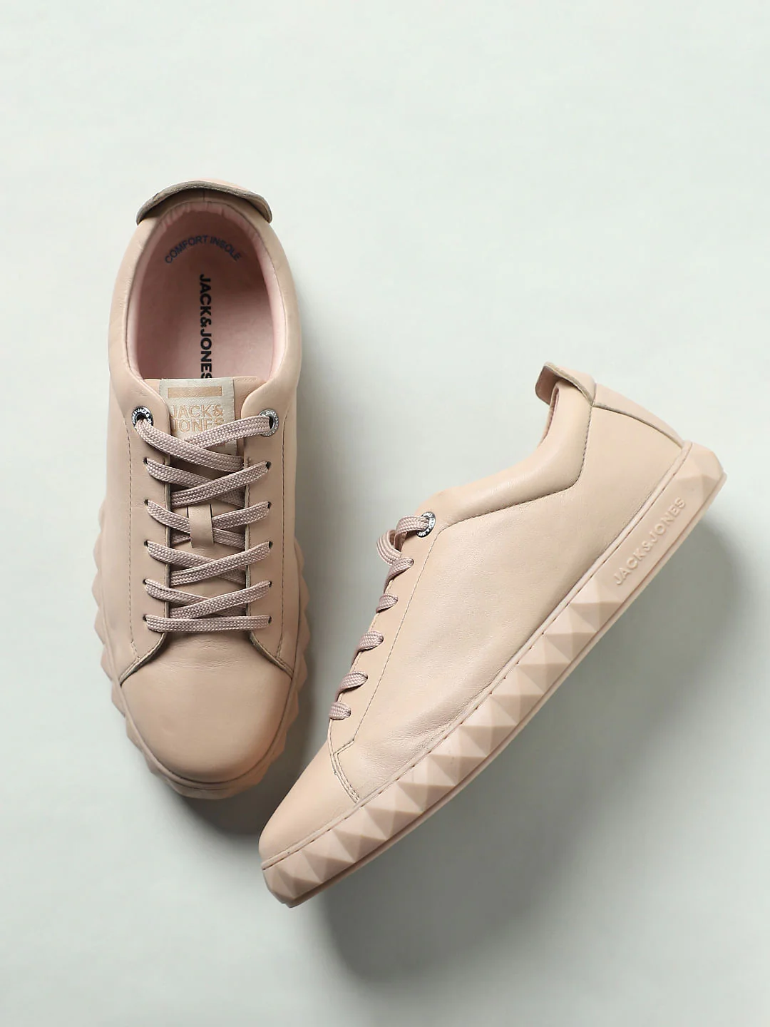 Beige Leather Sneakers - Image 6