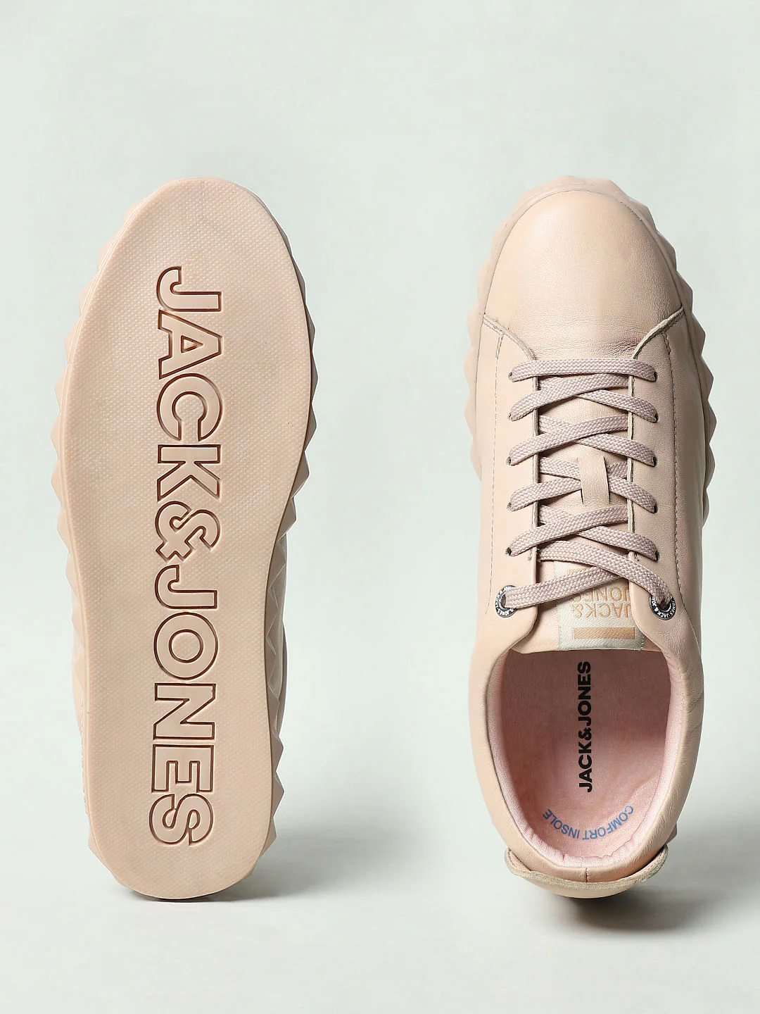 Beige Leather Sneakers - Image 7