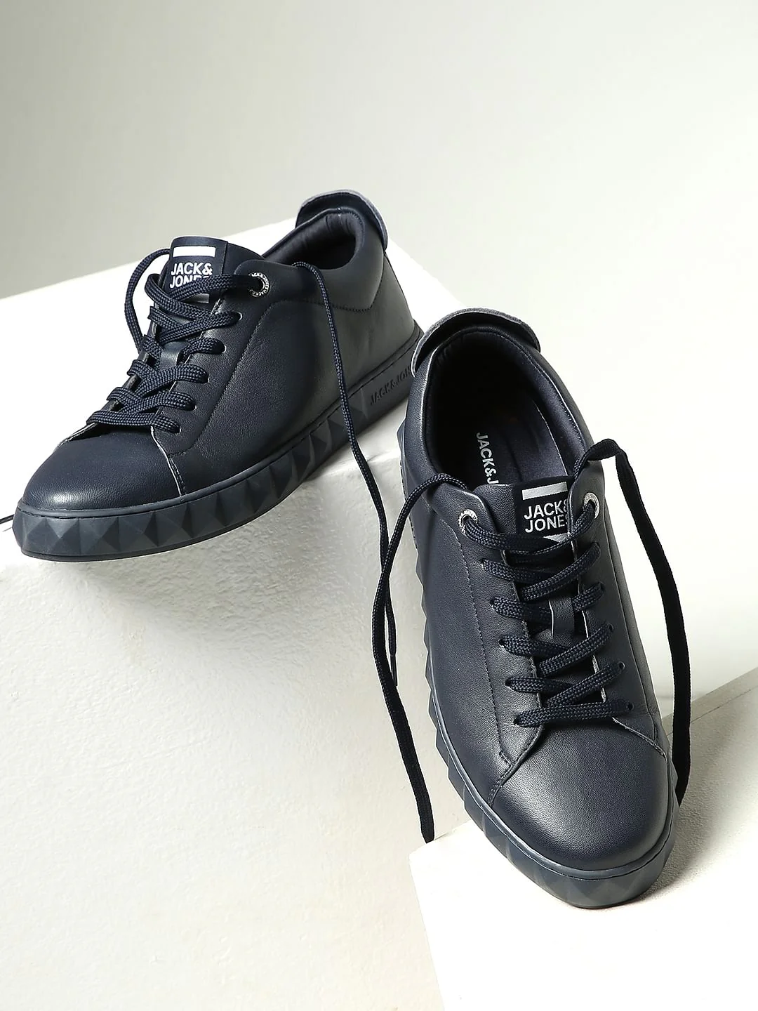 Blue Leather Sneakers - Image 2