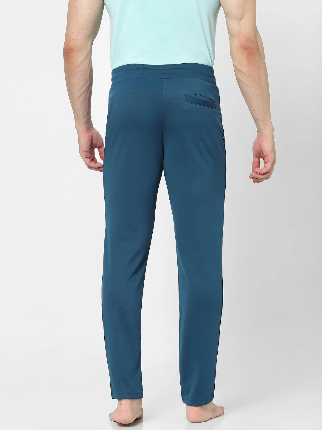 Blue Colourblocked Trackpants - Image 3