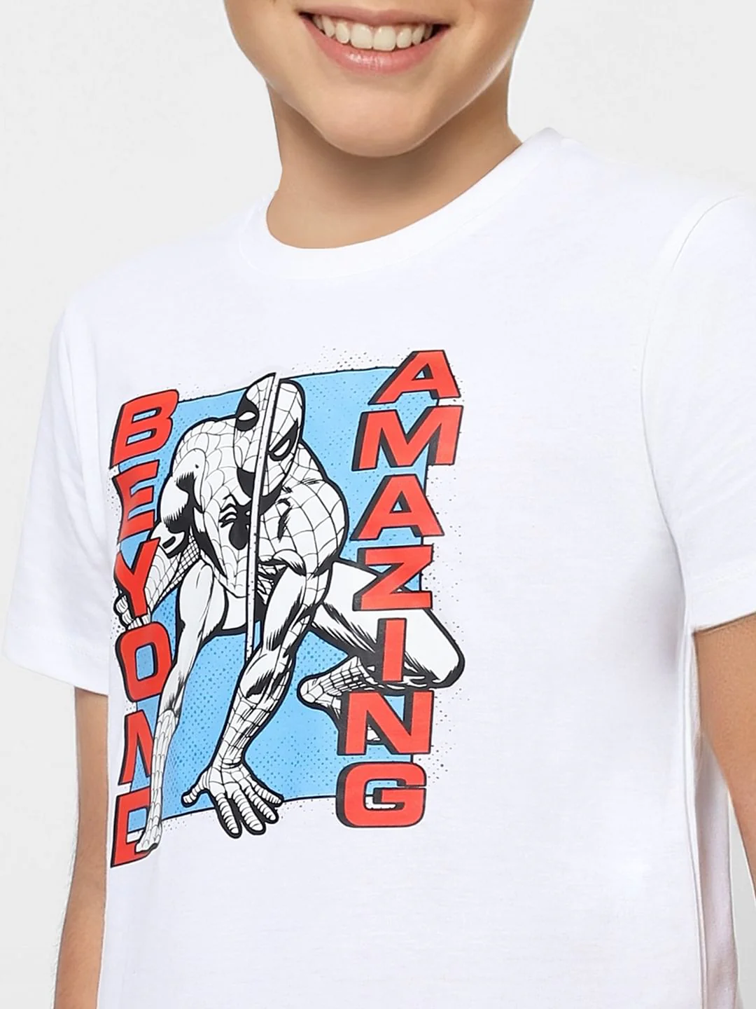 Boys X Marvel White Spider Man Crew Neck T-shirt - Image 5