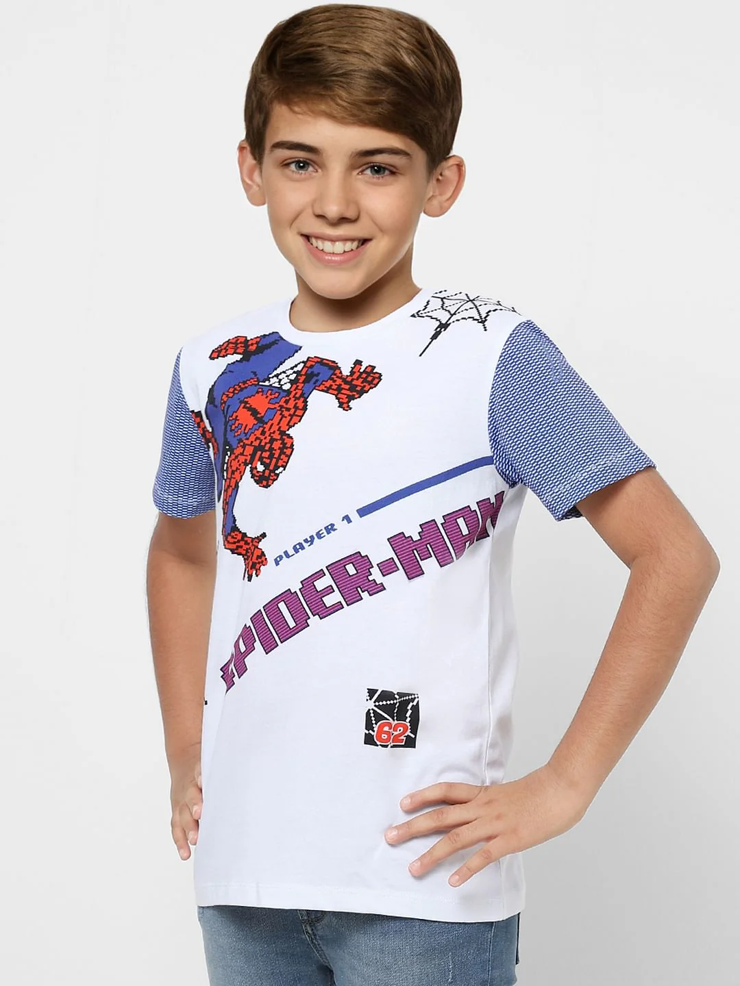 Boys X Marvel White Spider Man Crew Neck T-shirt - Image 3