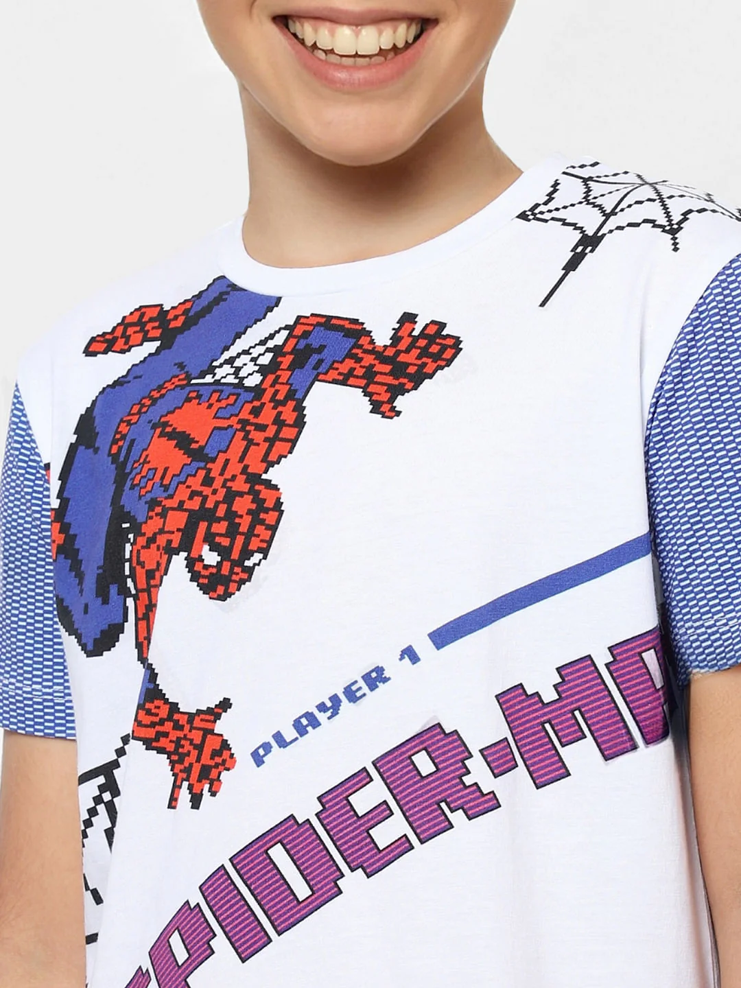 Boys X Marvel White Spider Man Crew Neck T-shirt - Image 5
