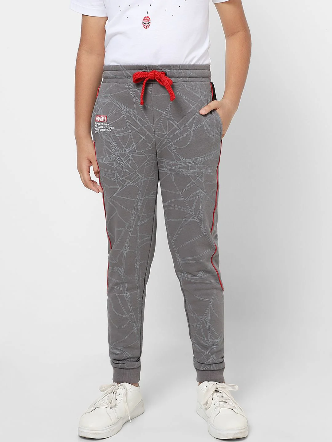 Boys X Marvel Grey Printed Sweatpants - Image 2