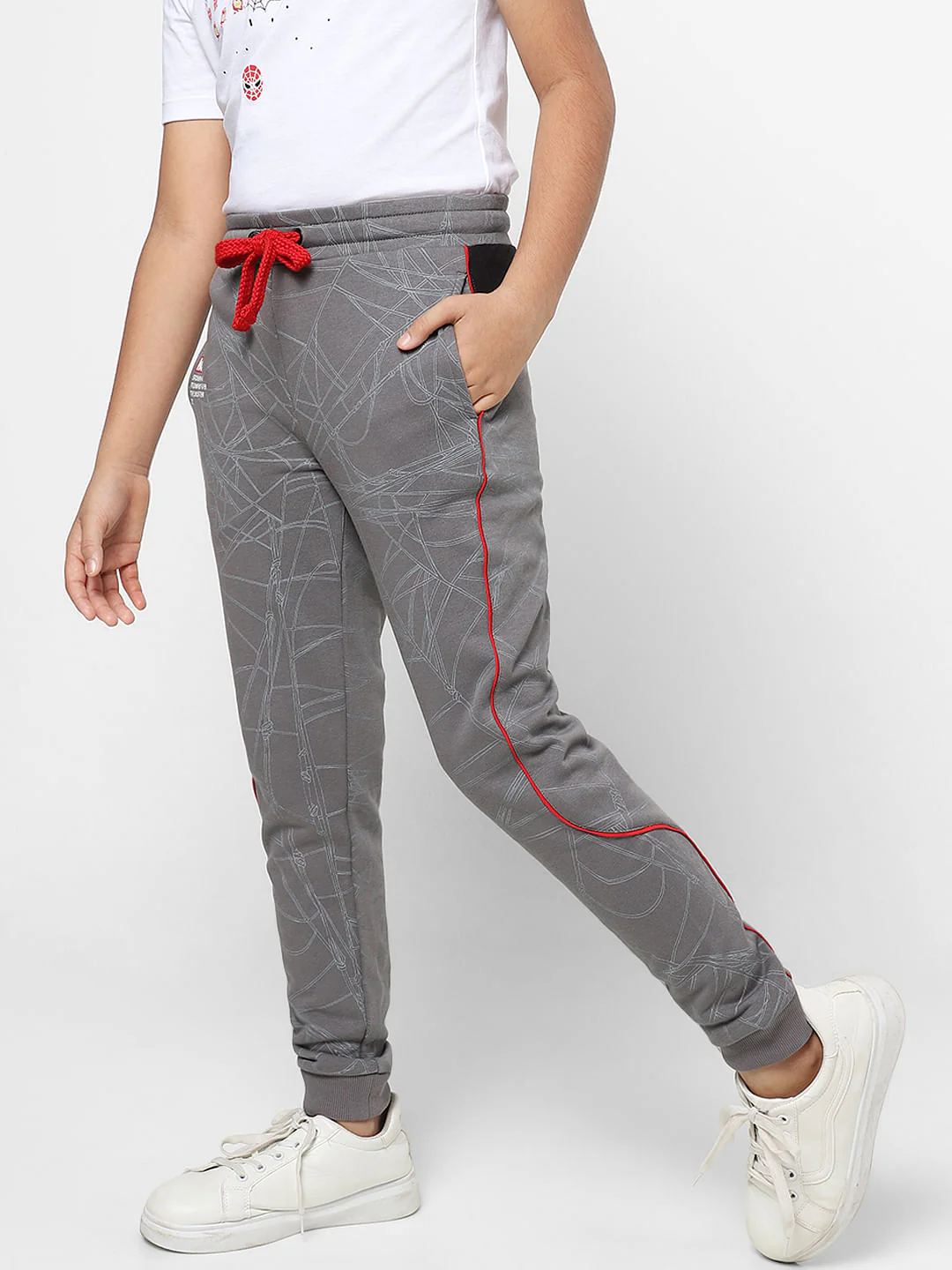Boys X Marvel Grey Printed Sweatpants - Image 3