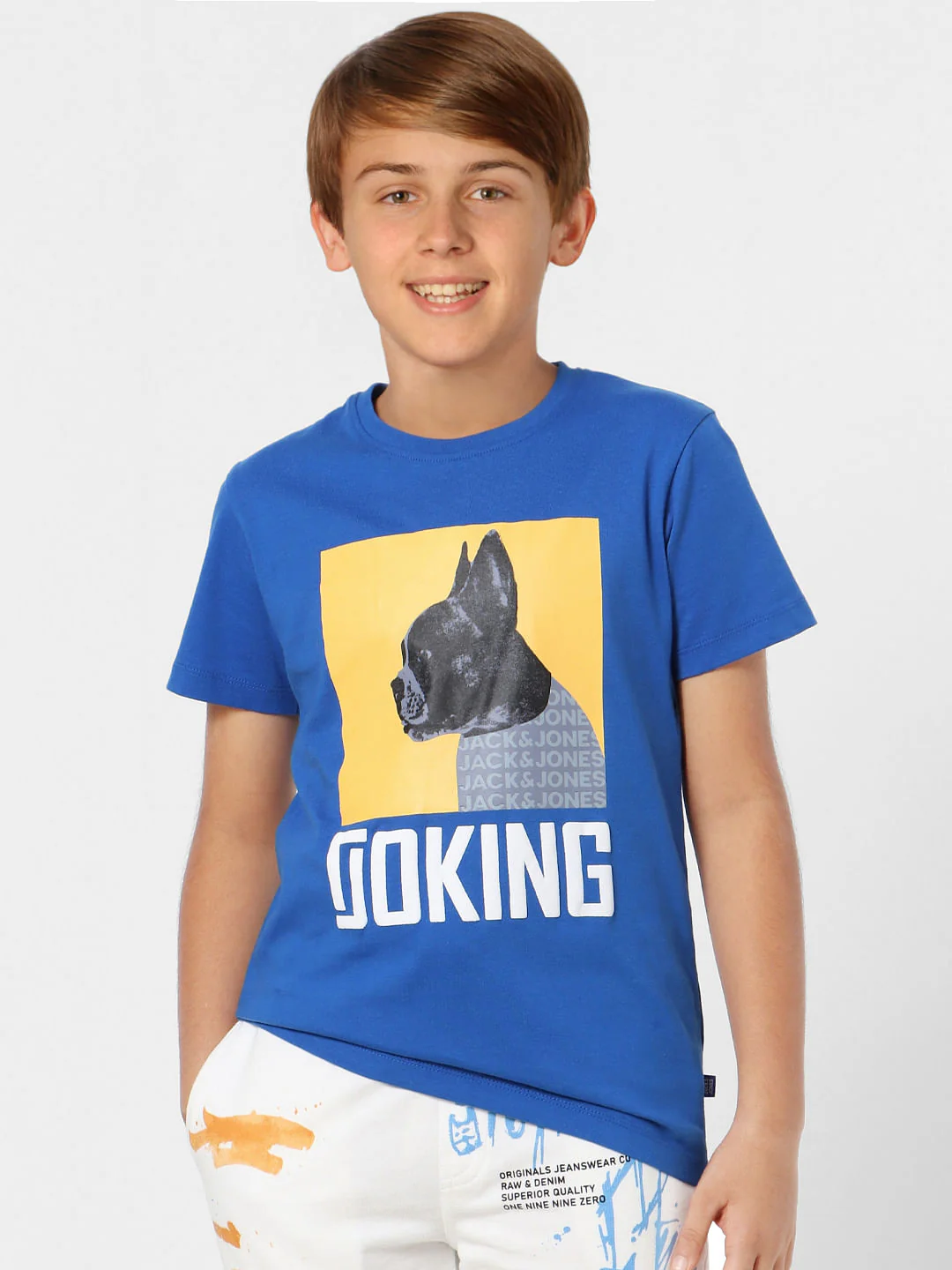 Boys Blue Graphic Print Crew Neck T-shirt - Image 2