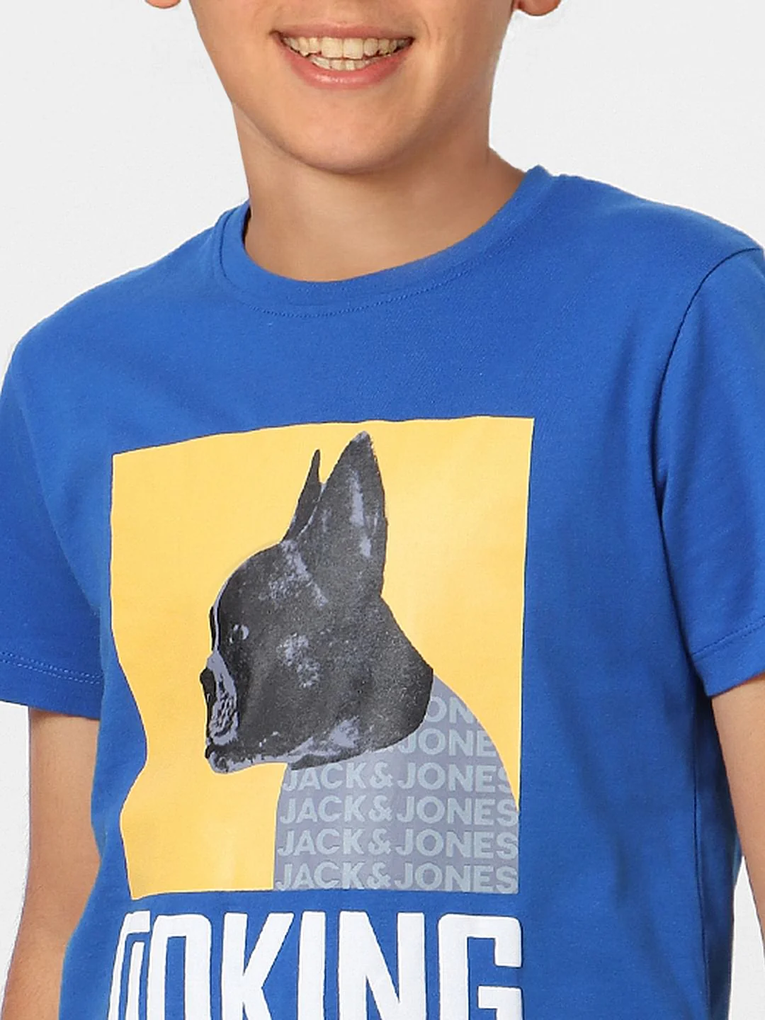 Boys Blue Graphic Print Crew Neck T-shirt - Image 5