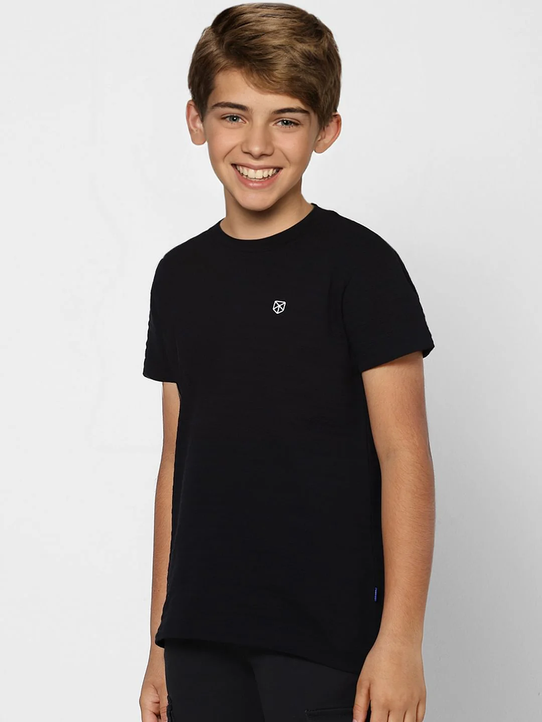 Boys Black Crew Neck T-shirt - Image 3