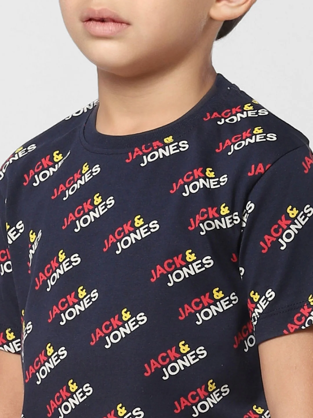Boys Blue Logo Print Crew Neck T-shirt - Image 4