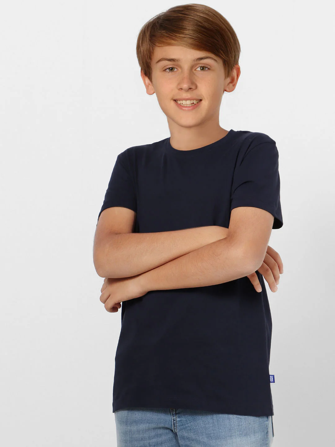 Boys Navy Blue Crew Neck T-shirt - Image 2