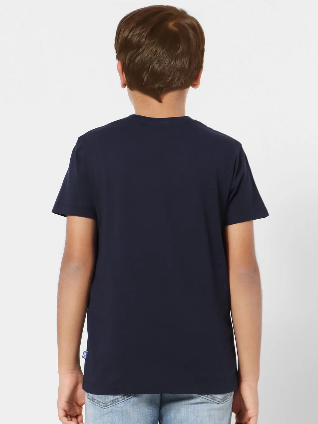 Boys Navy Blue Crew Neck T-shirt - Image 4