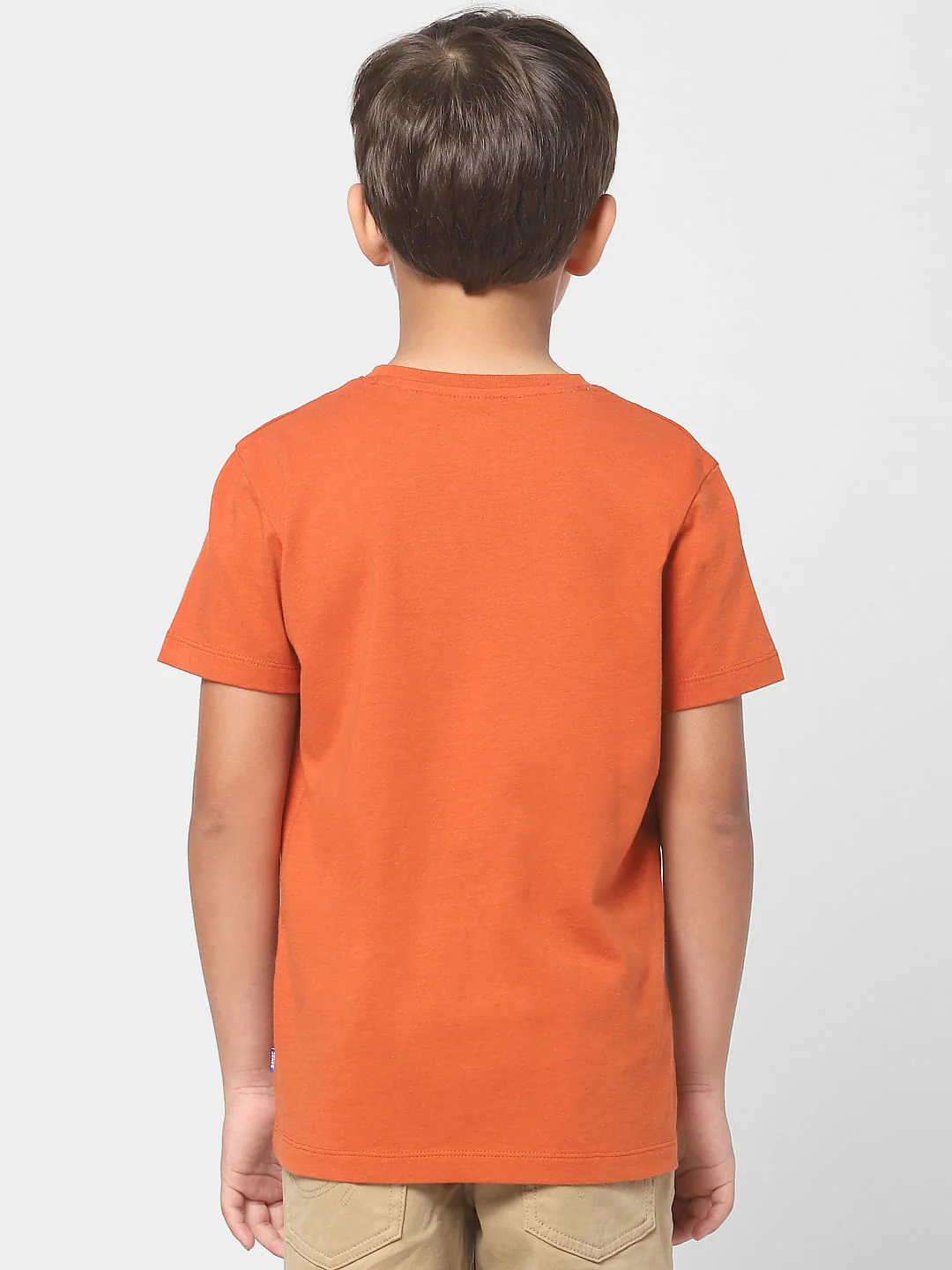 Boys Orange Crew Neck T-shirt - Image 3