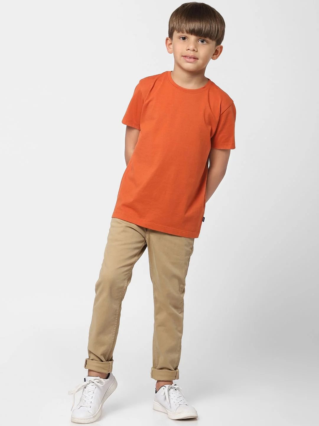 Boys Orange Crew Neck T-shirt - Image 5