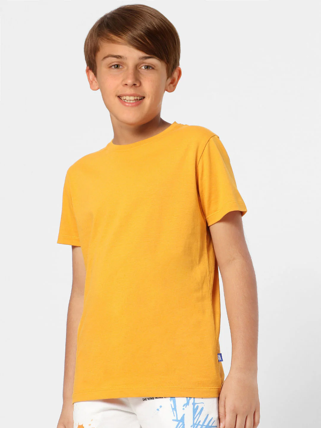 Boys Mustard Crew Neck T-shirt - Image 3
