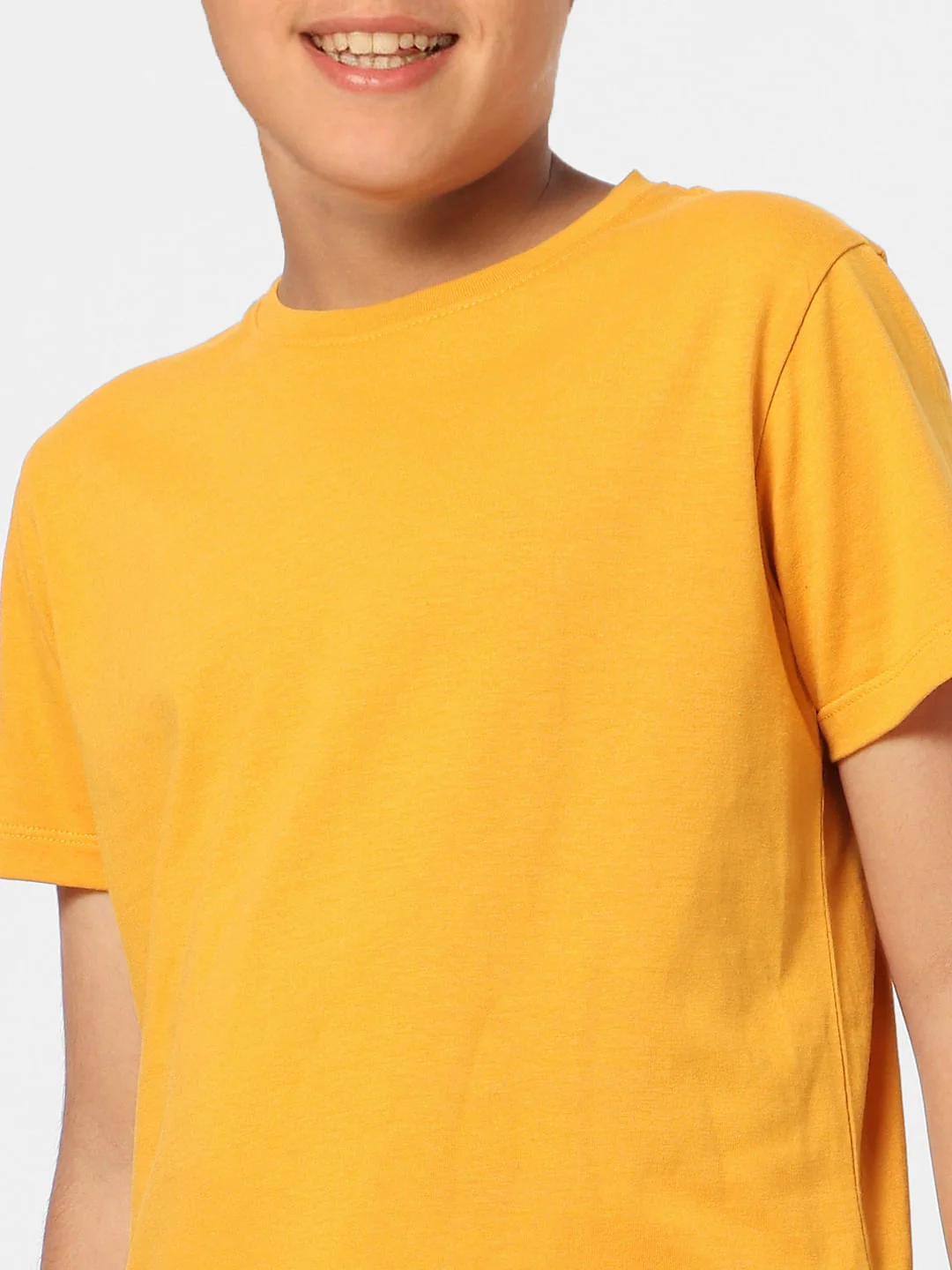 Boys Mustard Crew Neck T-shirt - Image 5
