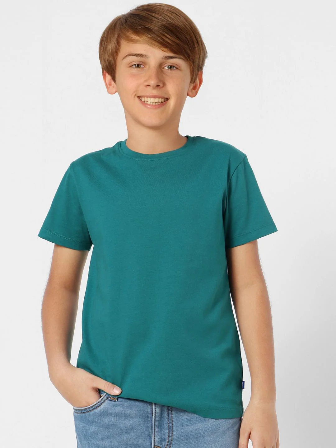 Boys Teal Crew Neck T-shirt - Image 2