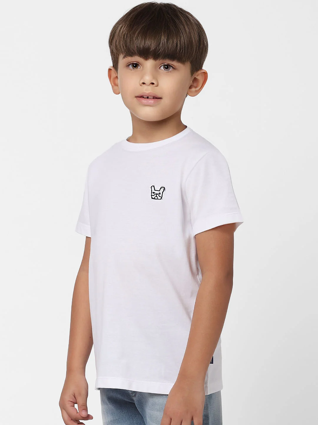 Boys White Crew Neck T-shirt - Image 2