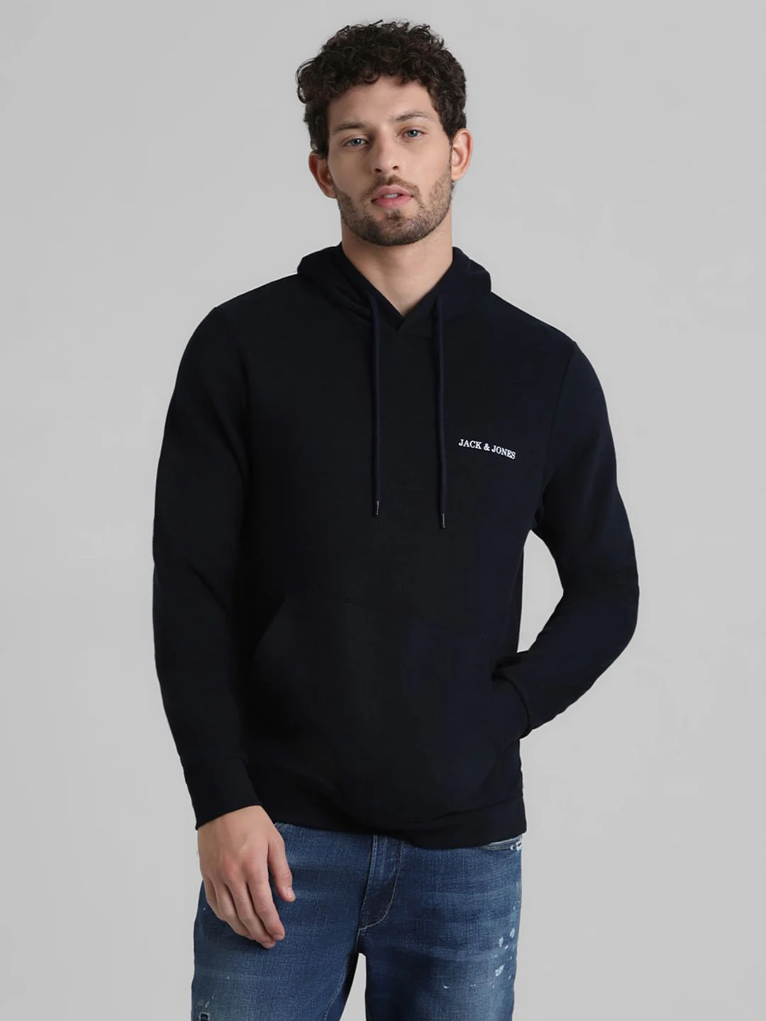 Blue Logo Print Hooded Sweatshirt - Image 2