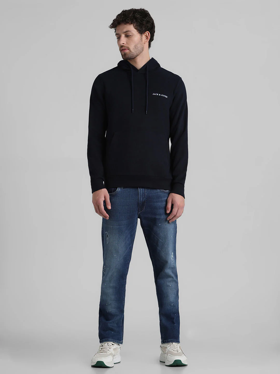 Blue Logo Print Hooded Sweatshirt - Image 6