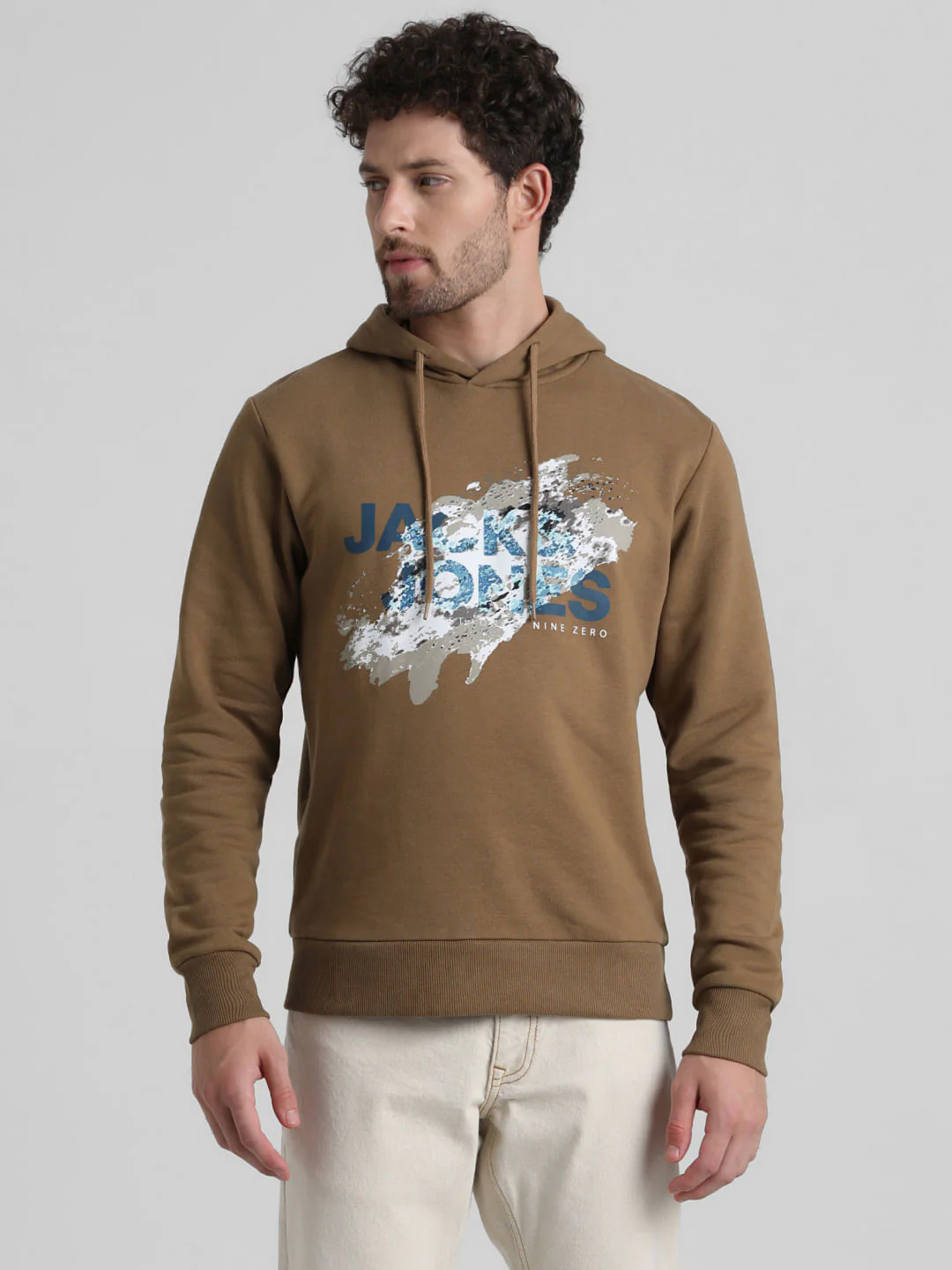Brown Logo Print Hooded Sweatshirt - Image 2