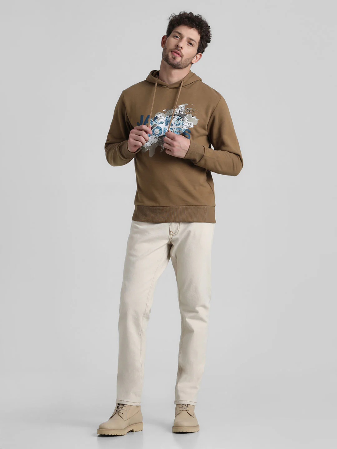 Brown Logo Print Hooded Sweatshirt - Image 6