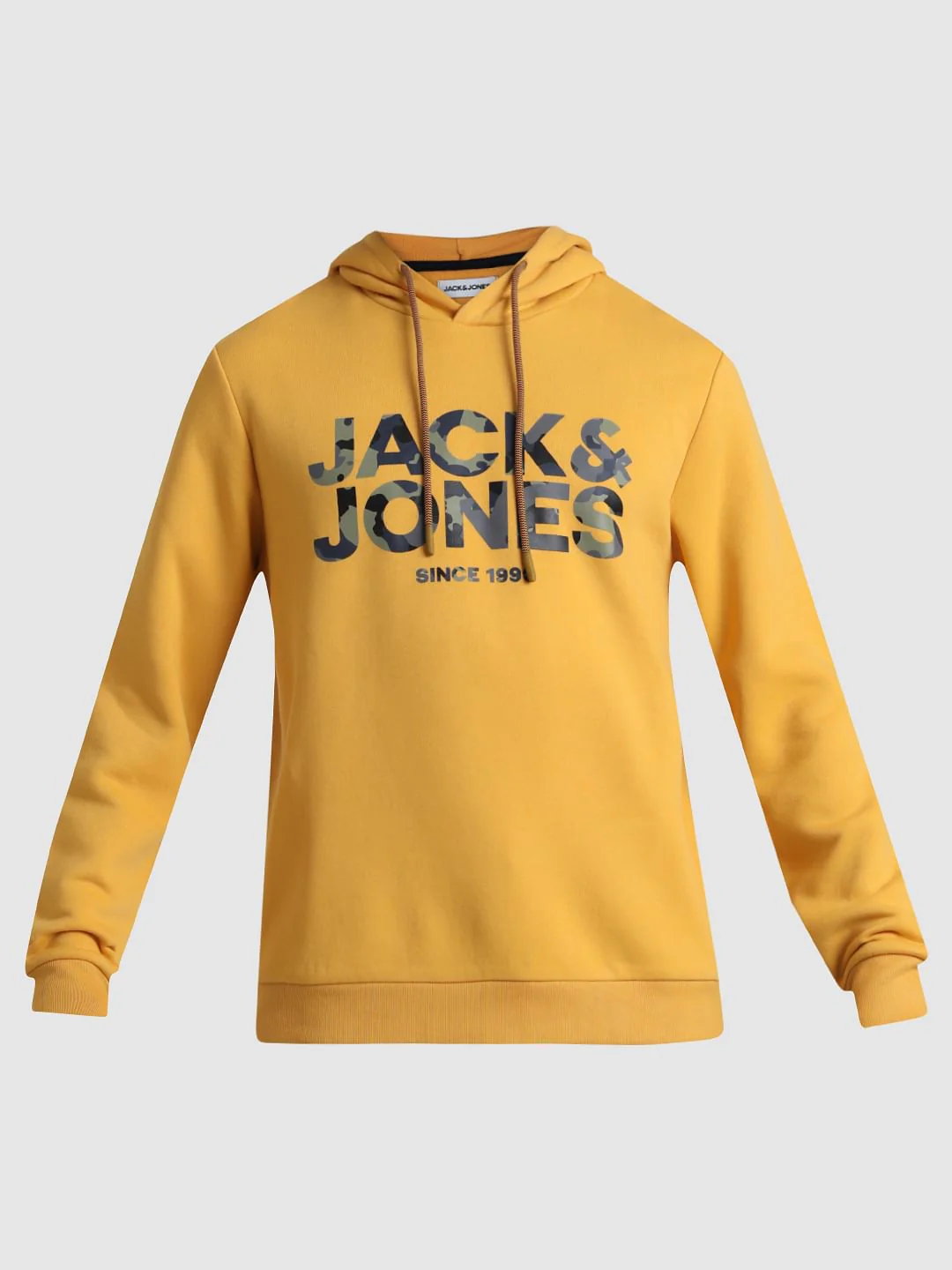 Yellow Logo Print Hooded Sweatshirt - Image 7