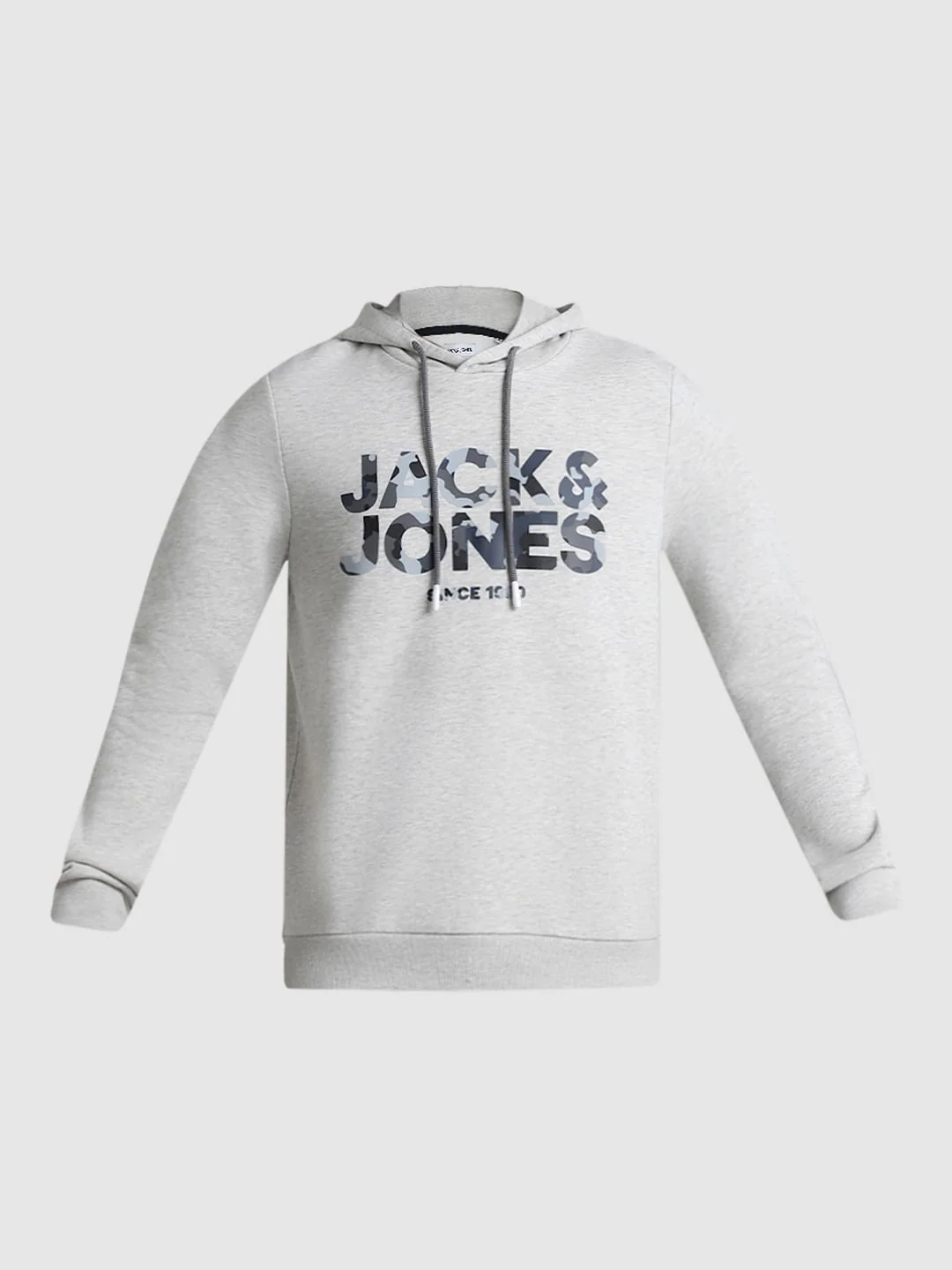 White Melange Hooded Sweatshirt - Image 7