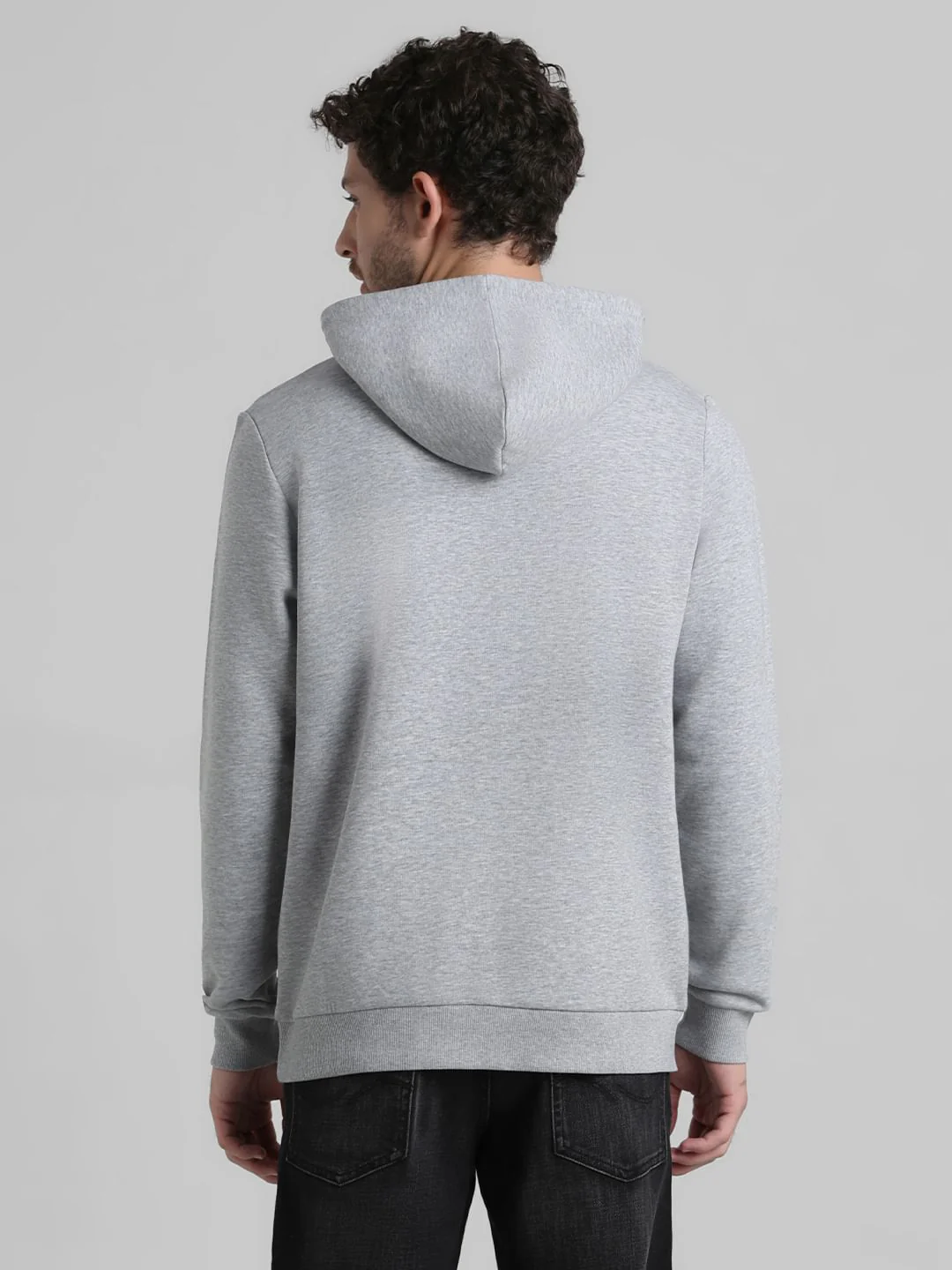 Grey Logo Print Hooded Sweatshirt - Image 4