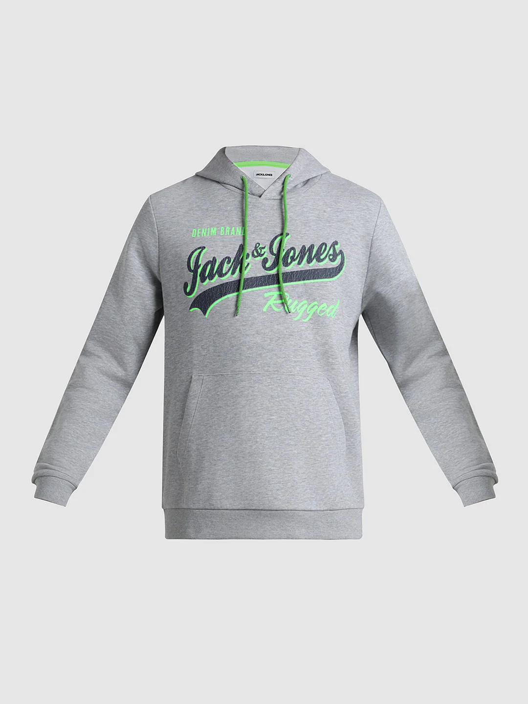 Grey Logo Print Hooded Sweatshirt - Image 7