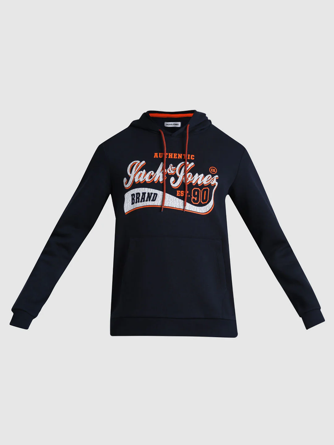 Navy Logo Print Hooded Sweatshirt - Image 7