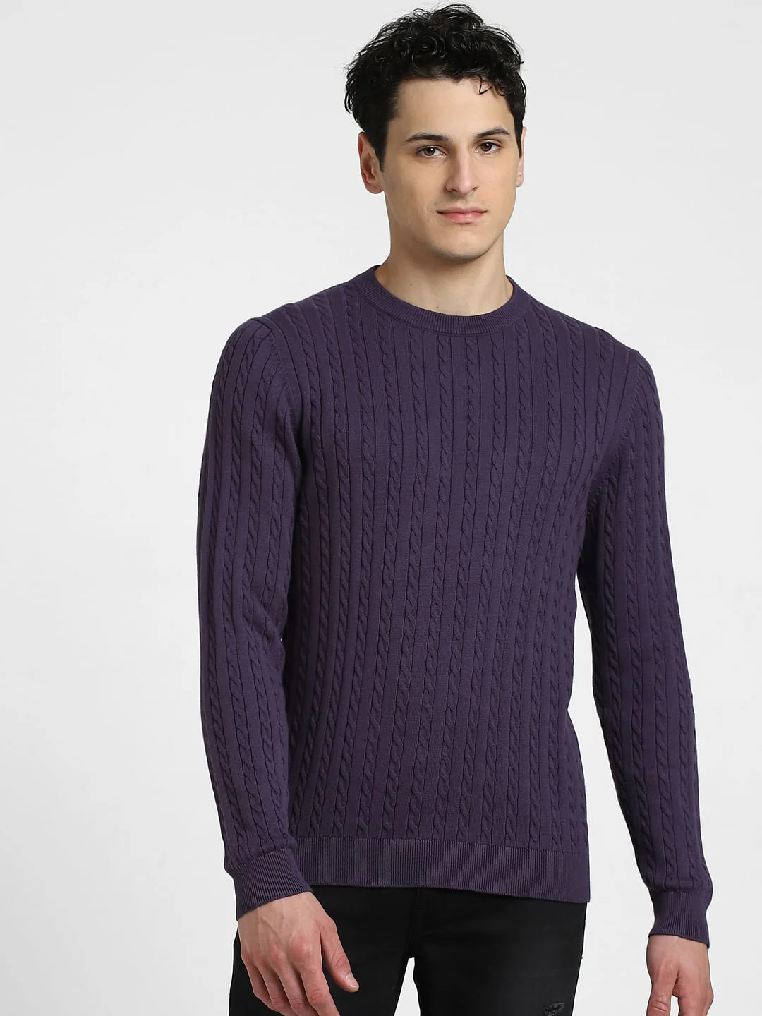 Dark Purple Knitted Sweater - Image 2
