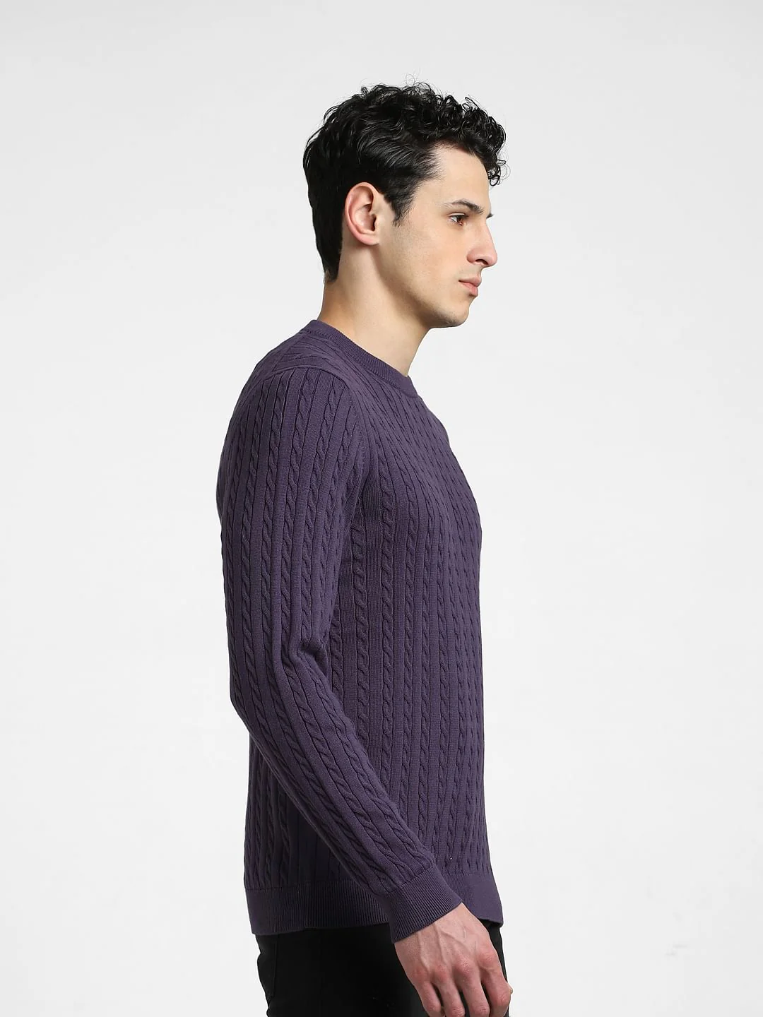 Dark Purple Knitted Sweater - Image 3