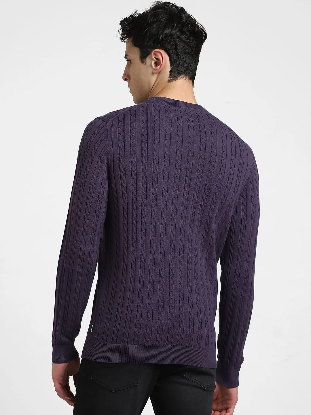 Dark Purple Knitted Sweater - Image 4